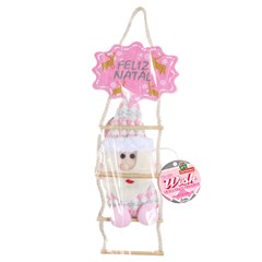 Fam wish enf noel na escada feliz natal 29x11cm  cx:00048