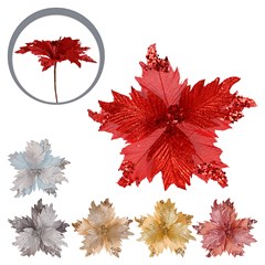 Flor c/glitter 26cm