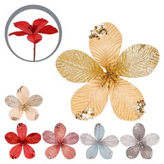 Flor c/glitter 14cm