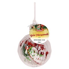 Bola transparente decorada c/led 10cm    cx:072