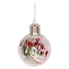 Bola transparente decorada c/led 10cm    cx:072