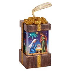 Luminaria caixa de presente noel 10cm        cx:048