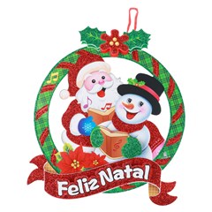 Painel guirlanda feliz natal 24x27cm        cx:120