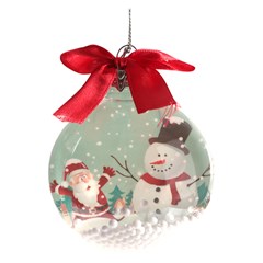 Bola transparente decorada 8cm          cx:072