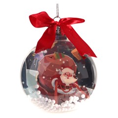 Bola transparente decorada 8cm          cx:072