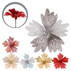 Flor c/glitter 20cm