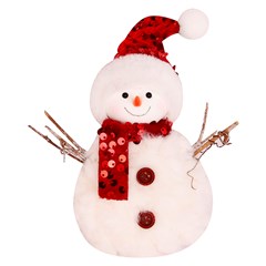 Boneco de neve c/touca e gorro 15cm          cx:120