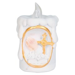 Enf resina religiosa vela 9x4cm              cx:060