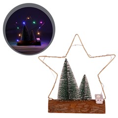 Enfeite estrela arvore madeira 18 cm         cx:100