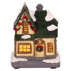 Enf resina casinha c/luz 10x8x7cm            cx:00024