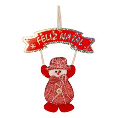 Boneco noel com placa feliz natal shine 1 cx:120