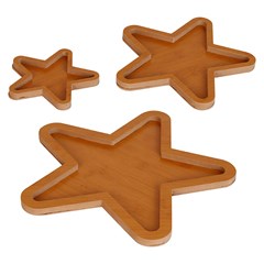 Petisqueira mdf c/3 estrela 13x13 21x21 30x3 cx:036