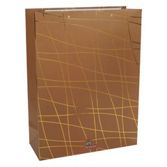 Sacola natal risco gold 30x40x10cm          cx:0120