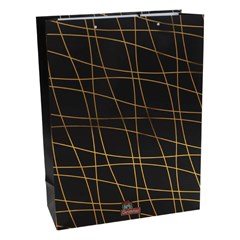 Sacola natal risco gold 30x40x10cm          cx:0120