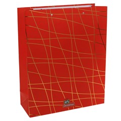 Sacola natal risco gold 26x32x10cm          cx:0180