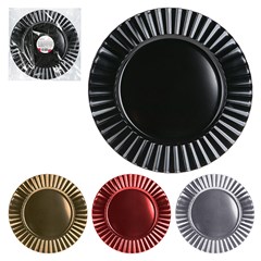 Sousplat plast canelado 33cm               cx:024