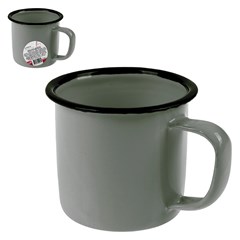 Caneca esmaltada cinza 150ml                 cx:192