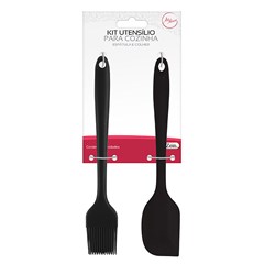 Kit utensilios 2pcs silicone espatula+pincel            cx:060