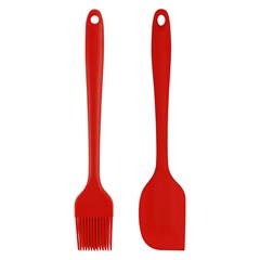 Kit utensilios 2pcs silicone espatula+pincel            cx:060