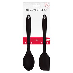 Kit utensilios 2pcs silicone colher+espatula             cx:060