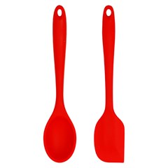 Kit utensilios 2pcs silicone colher+espatula             cx:060
