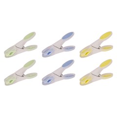 Prendedor plast 6pcs premium color                   cx:060