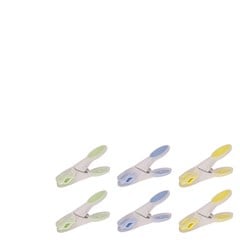 Prendedor plast 6pcs premium color                   cx:060