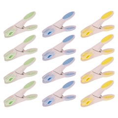 Prendedor plast 12pcs premium color         cx:060