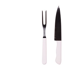 Kit churrasco 2pcs cabo plastico             cx:024