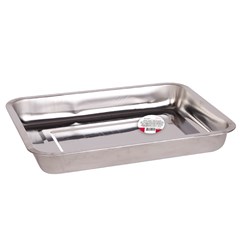 Travessa ret inox 26,5x35,5x4,5cm          cx:072