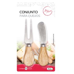Cj para queijo 2pcs espatula+garfo        cx:036