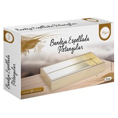 Bandeja espelhada ret 26x14cm                cx:024