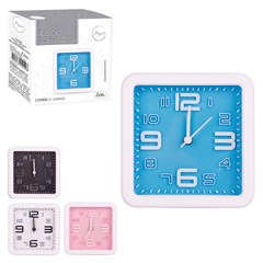 Relogio despertador quad 10cm color                  cx:00072