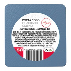 Porta copo quad corino 10cm 4pcs             cx:120