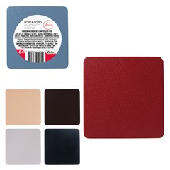 Porta copo quad corino 10cm 4pcs             cx:120