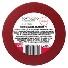 Porta copo red corino 10cm 4pcs              cx:120
