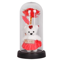 Rosas na cupula urso te amo 21x10cm          cx:012