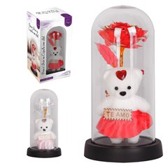 Rosas na cupula urso te amo 21x10cm          cx:012