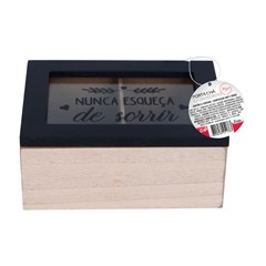 Porta cha c/divisoria mdf 6,5x15x11cm               cx:024