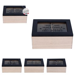 Porta cha c/divisoria mdf 6,5x15x11cm               cx:024