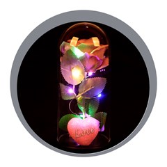 Rosas na cupula c/led coracao love 19,5cm      cx:024