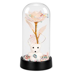 Rosas na cupula c/led enf sortidos 19,5cm      cx:024