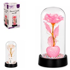 Rosas na cupula c/led enf sortidos 19,5cm      cx:024