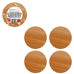 Porta copo red mdf 10cm 4pcs                 cx:120