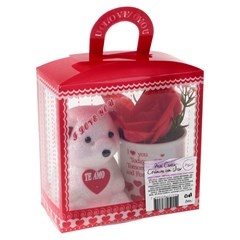 Mini caneca ceram com urso love 12cm         cx:036
