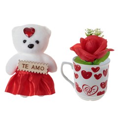 Mini caneca ceram com urso love 12cm         cx:036