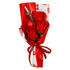 Buque rosas artificial p/presente 25cm       cx:020