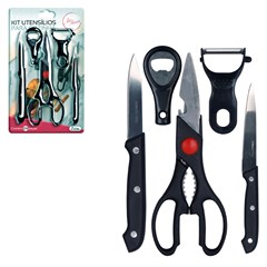 Kit utensilios p/cozinha  5pcs               cx:048