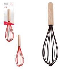 Bate claras silic cabo madeira 26cm          cx:048