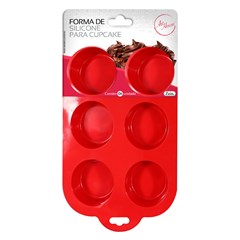 Forma em silic para cupcake 6 furos        cx:048